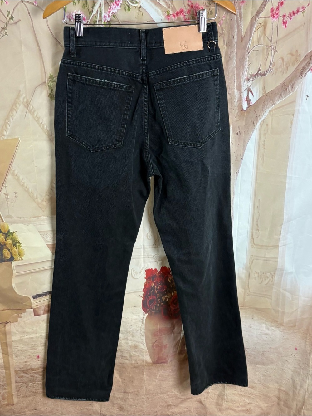 Ulla Johnson Black High-Rise Straight Jeans - Picture 6 of 11